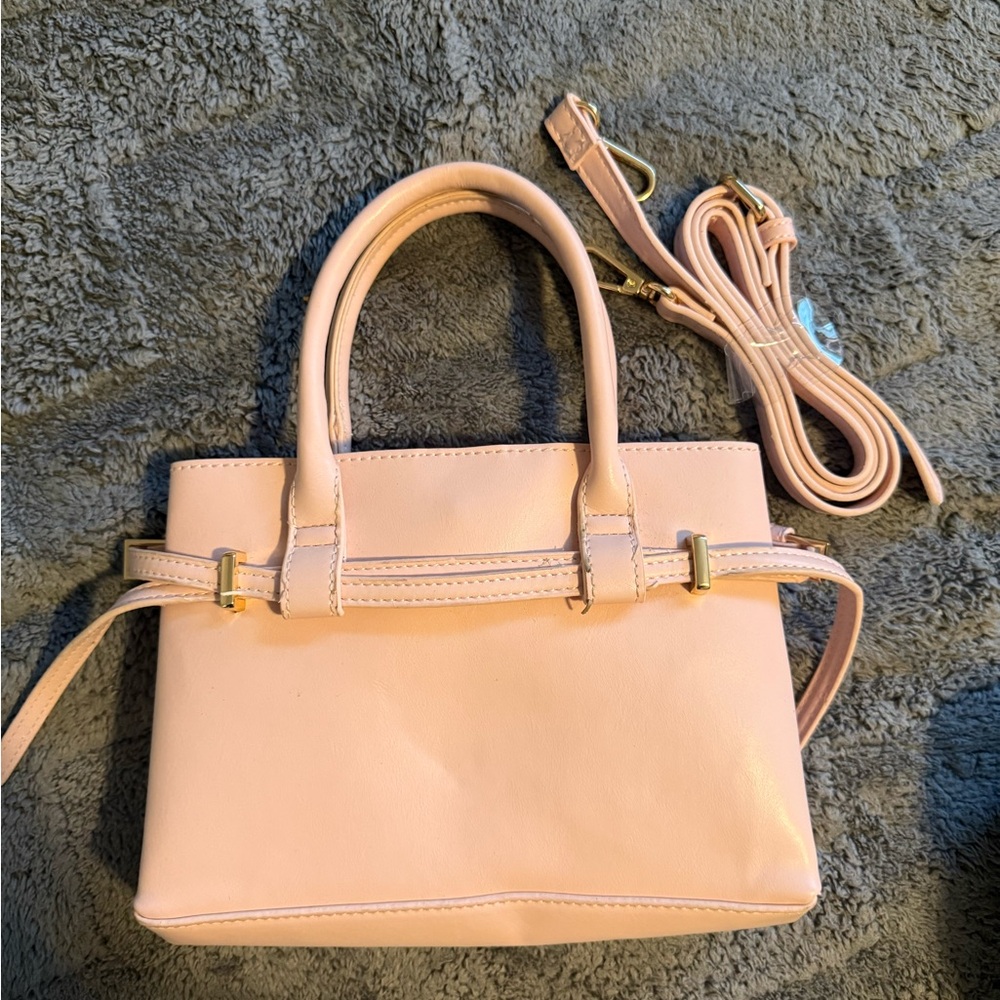 Women's Blush Pink Structured Top-Handle Bag